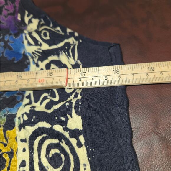 Bali Batik Rayon Sundress Womens Small Colorful Floral Boho Beach Dress Casual - Picture 8 of 8